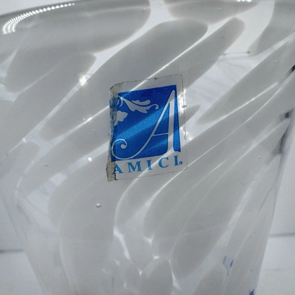Amici Hand Blown Art Glass‎ Tumbler Millefiori Confetti Swirl 6in
